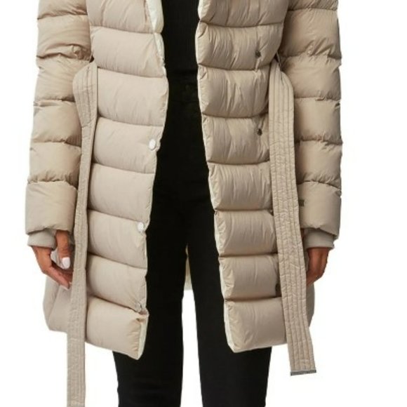 SOIA & KYO - Jenni Wrap Hooded Down Puffer Coat, Fawn-Pwod, Med. - Picture 7 of 7